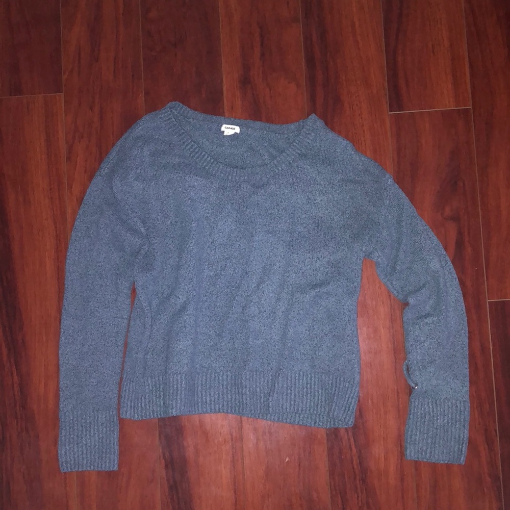 Blue cross cross back sweater